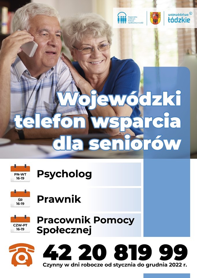 Plakat - Wojewodzki telefon wsparcia dla seniorów